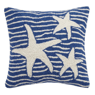 Multi Wave Nautical Starfish Hook Wool Starfish Hook Wool Throw Pillow